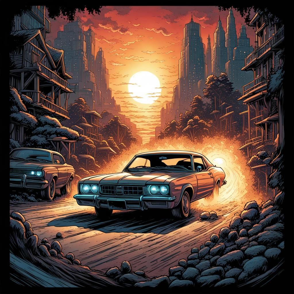 T-Shirt Design for Car Contest in Comic Book Style
