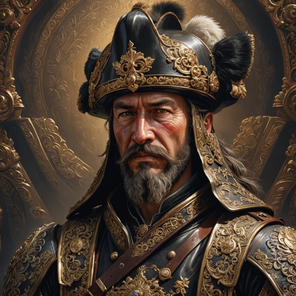Ukrainian Cossack Hetman in Baroque Style