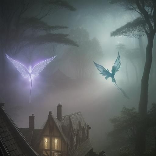 Ethereal Fairies Dancing in Otherworldly Mist