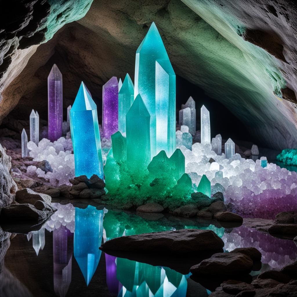 Crystal Cave with Giant Colored Crystals