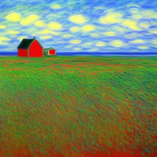 Prince Edward Island: Monet-Inspired Acrylic Art