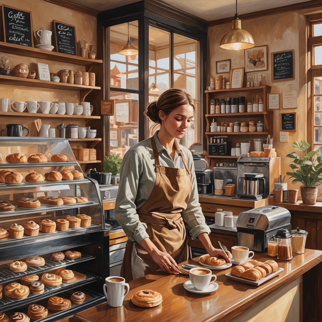 Cozy Café Scene with Barista in Unreal Engine 5