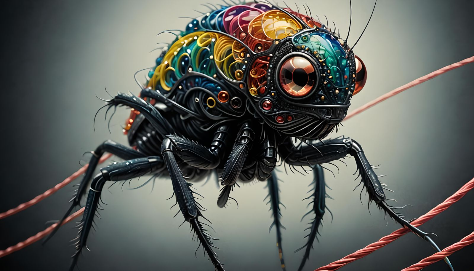 Microscopic Creature in Colored Pencil Style