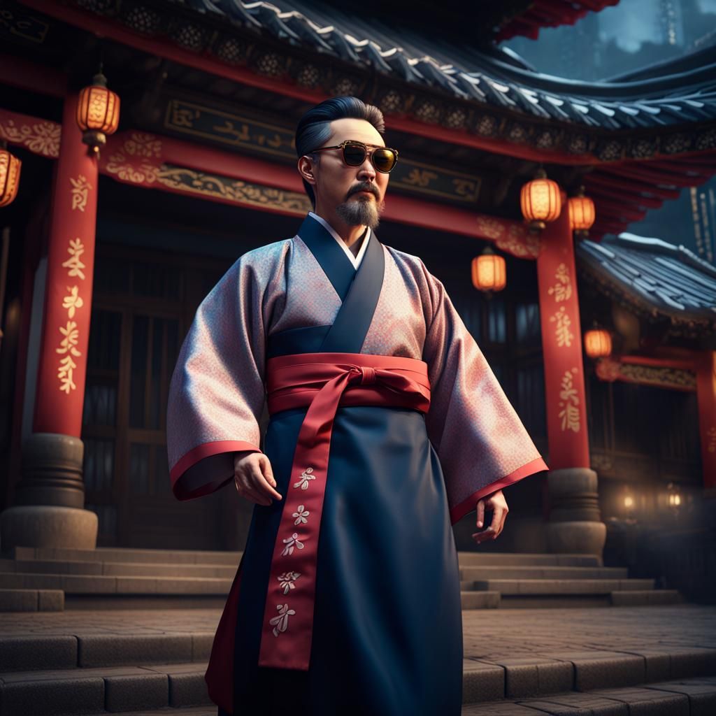 Hanbok-Clad Man's Grand Entrance, Insadong Night