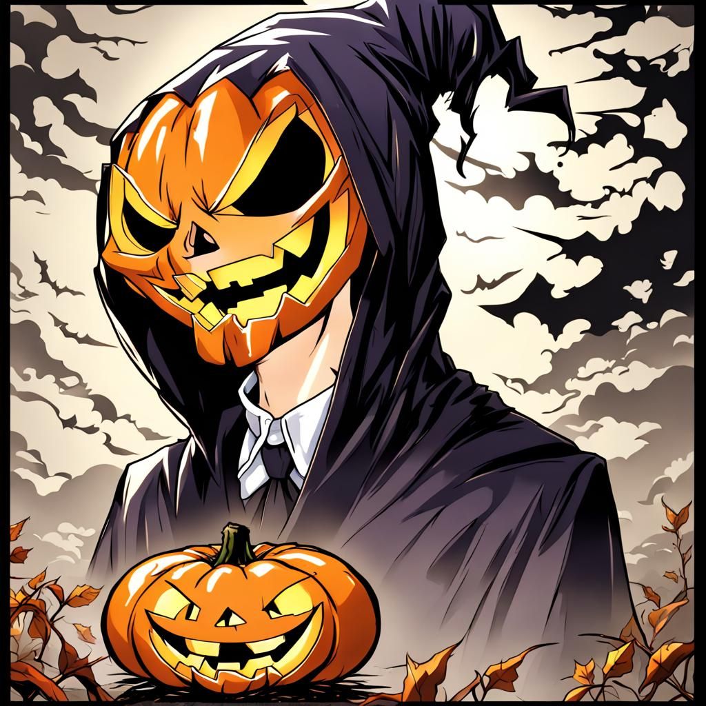 Anime Style Jack O'Lantern Digital Art