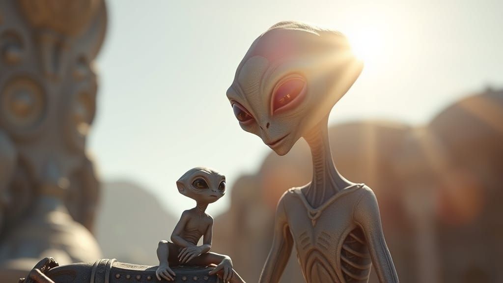 Stargate SG-1 Grey Aliens in Sunlit Daylight