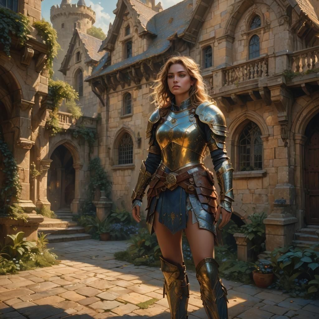 Gorgeous Girl in Detailed Fantasy Matte Painting