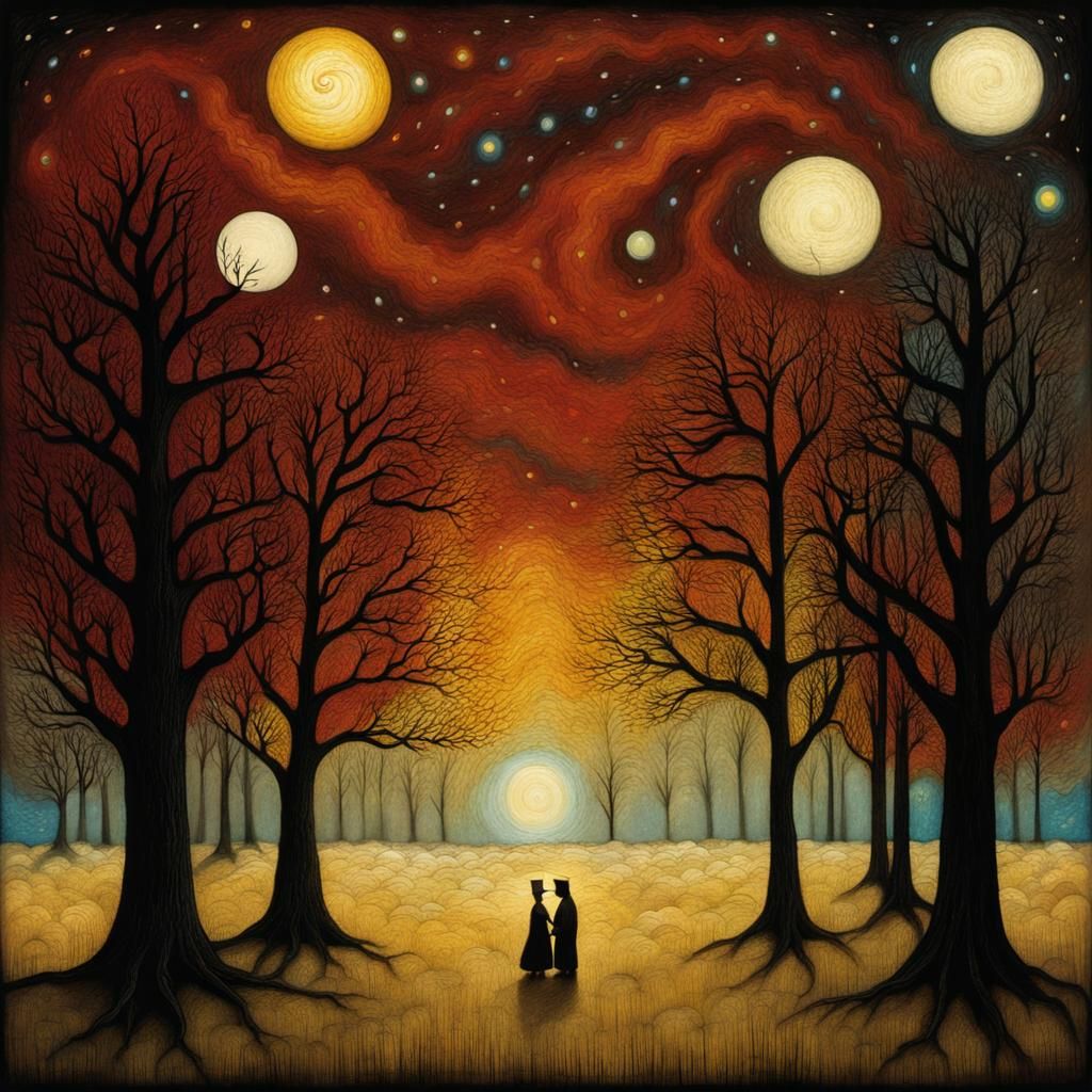 Colorful Landscape Painting in Post-Impressionist Style