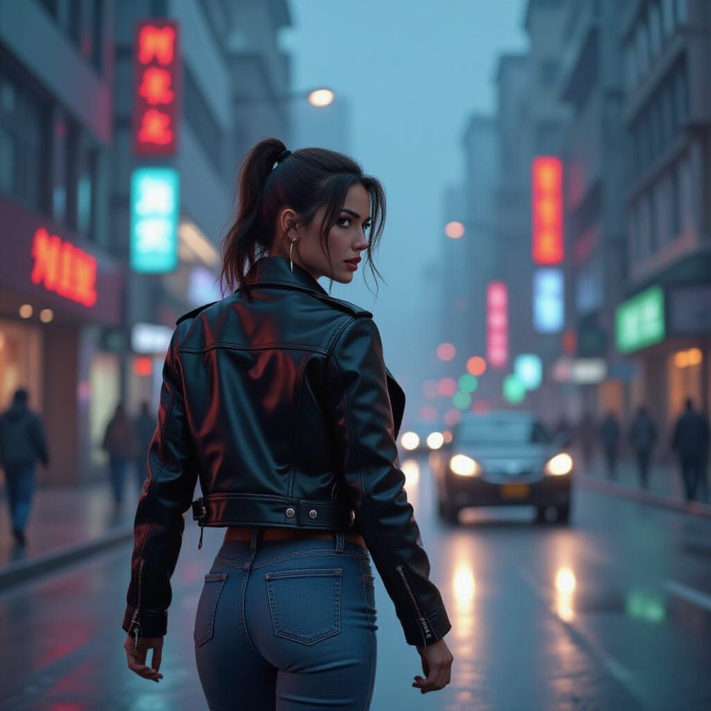 90s Action Comedy Scene with Neon Accents