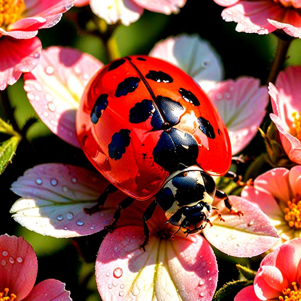 Macro Ladybug on Flower in High Definition