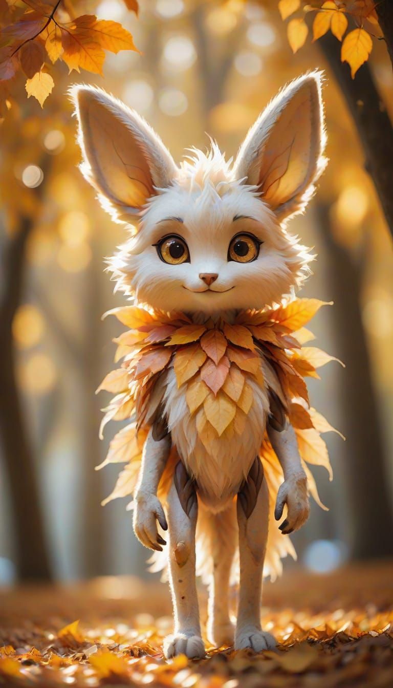 Fluffy Autumn Guardian in Warm Golden Light