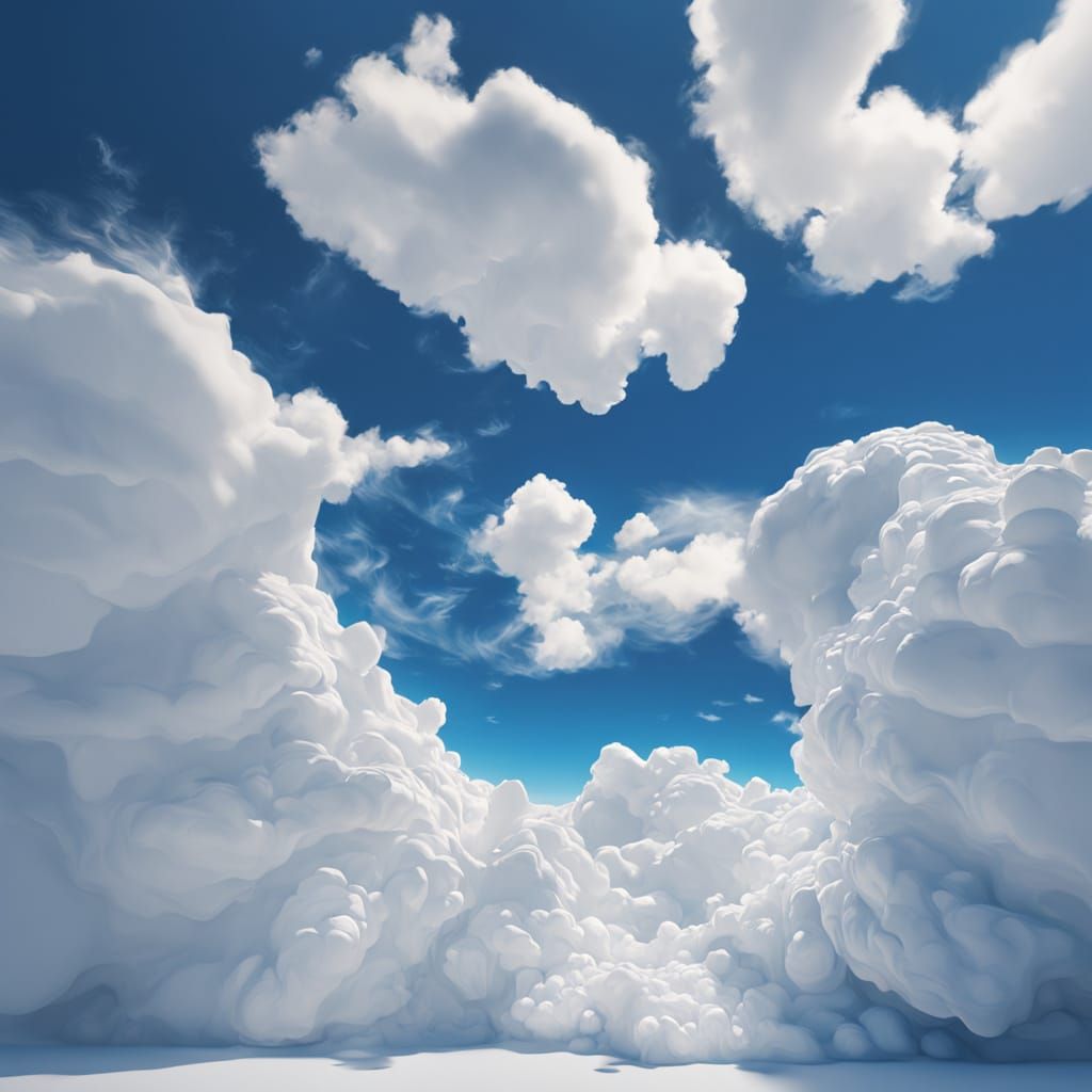 Vast Sky with Ethereal Clouds in Photorealistic Style
