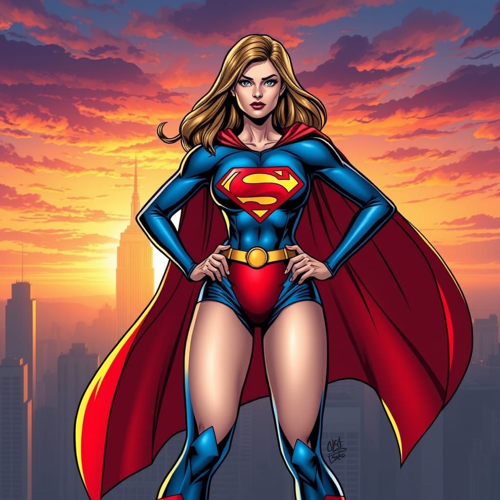 Supergirl in Comic Book Style