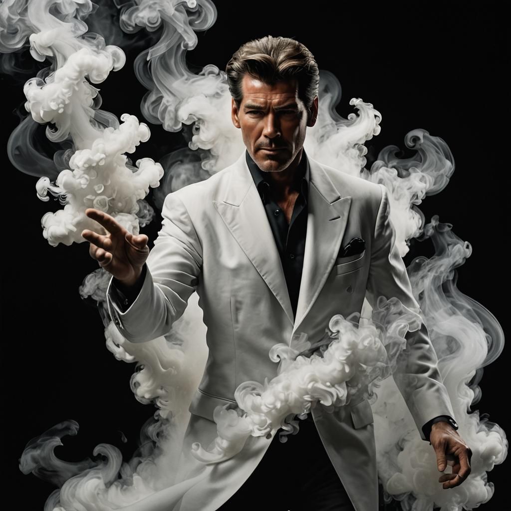 Ethereal Smoke Portrait of a Young Man