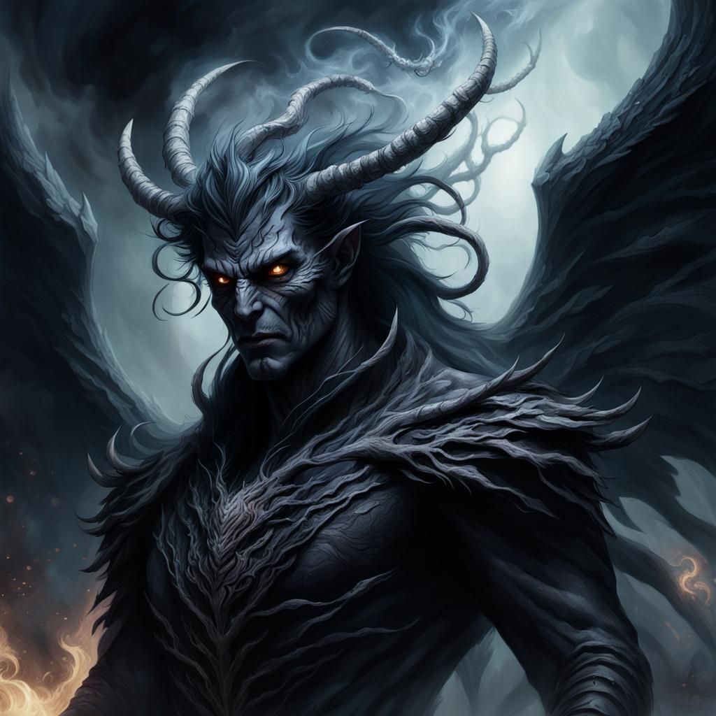 Dark Fantasy Portrait: Nebulous Entity in Baroque Smoke