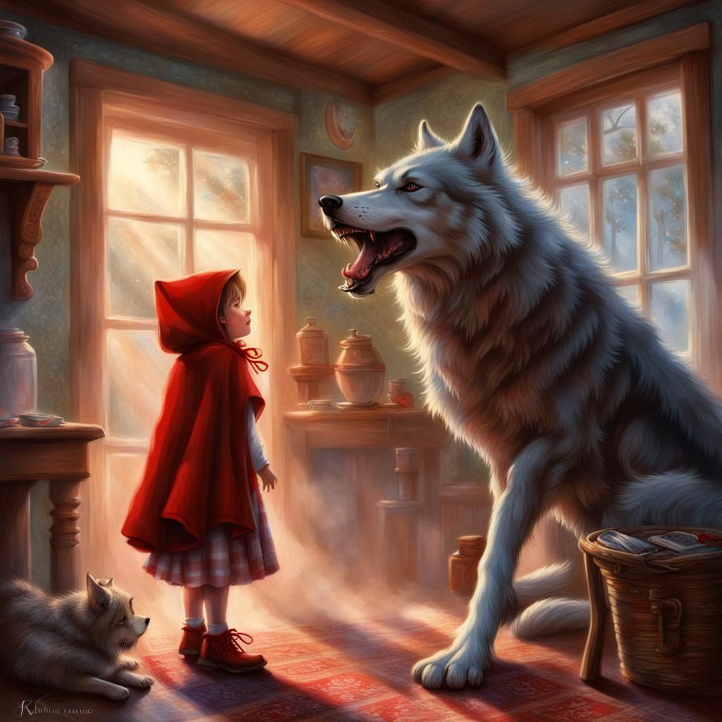 Little Red Riding Hood Confronts the Wolf