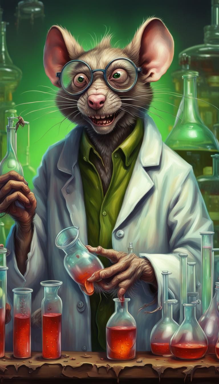 Ugly Rat Scientist in Rainbow Lab