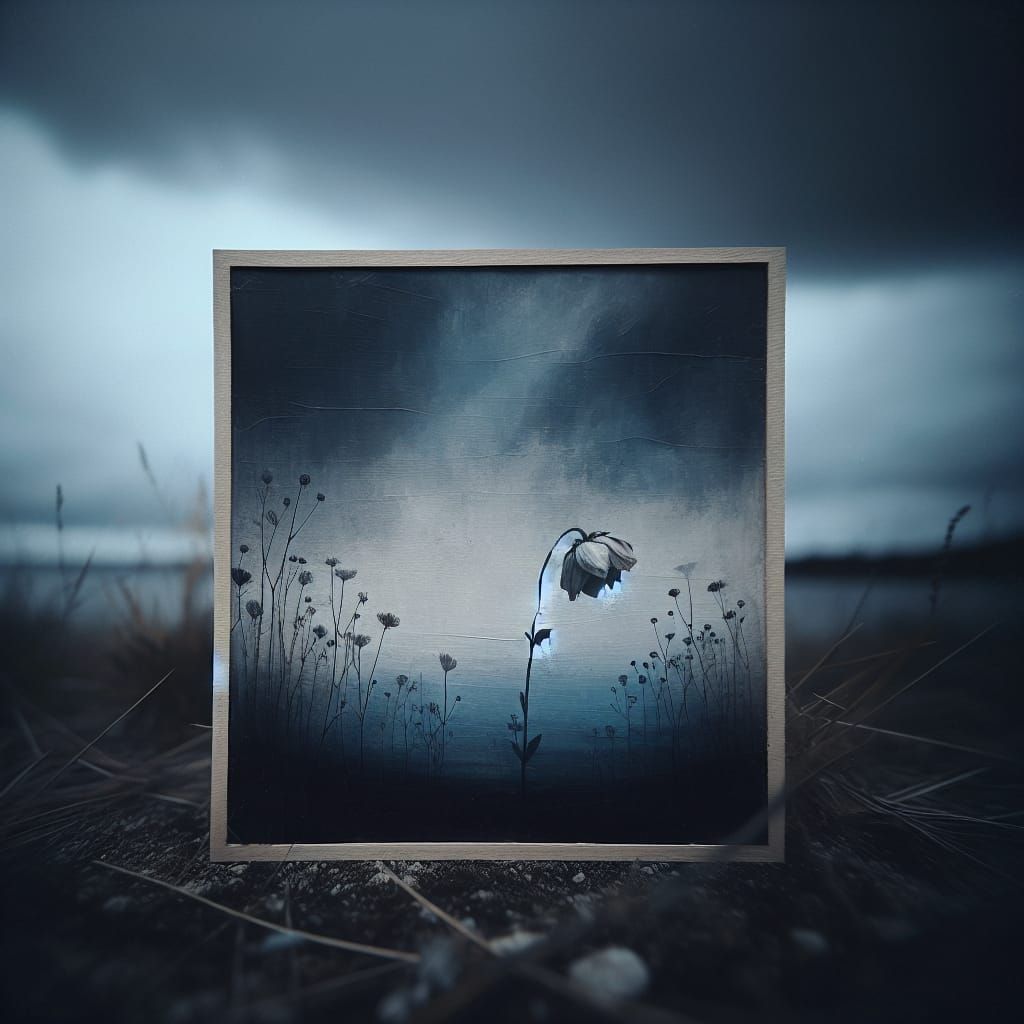 Minimalist Sorrow: A Melancholic Artistic Interpretation