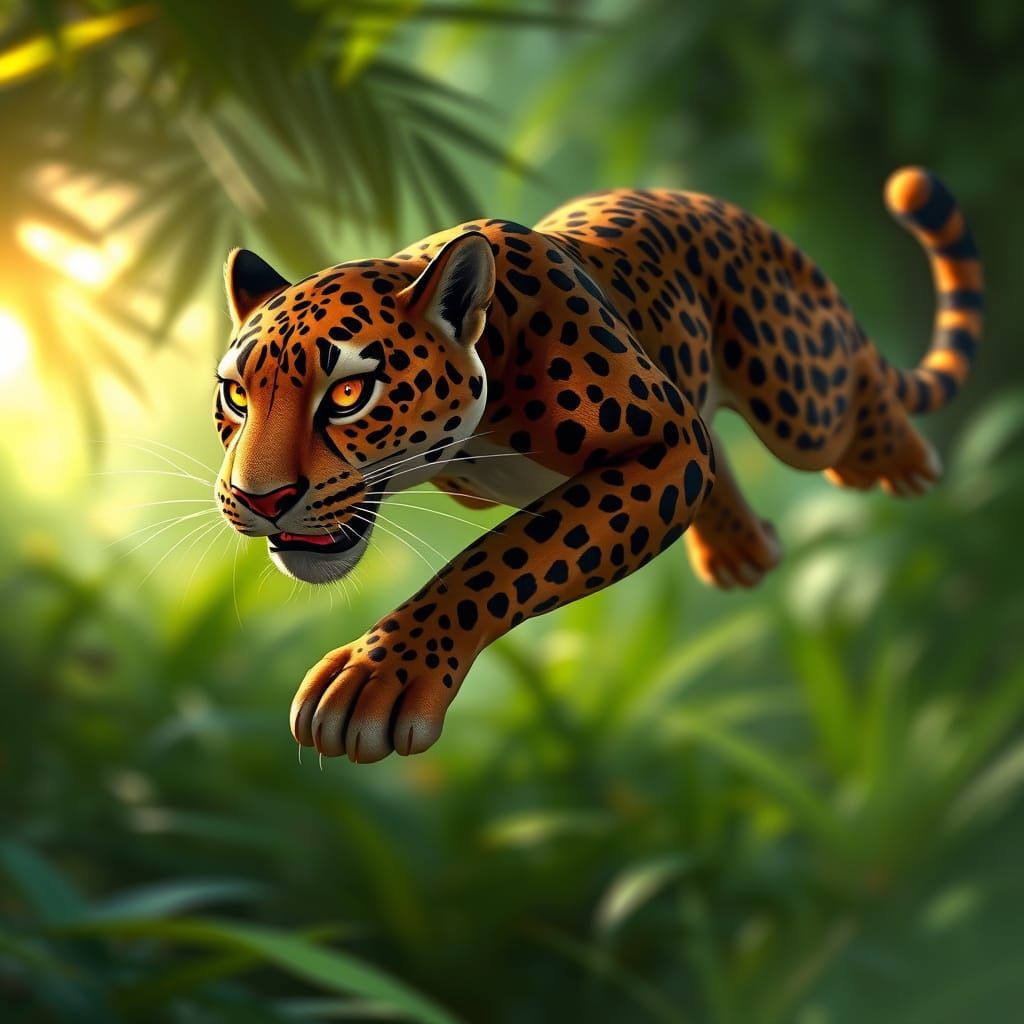 Thrilling animated leopard