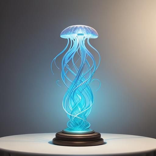 Jellyfish Candle Sculpture with Flowing Tendrils