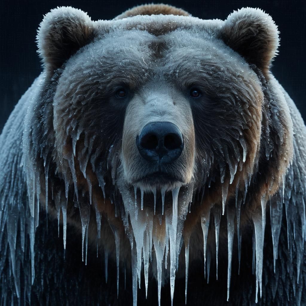 Icy Kodiak Bear Portrait