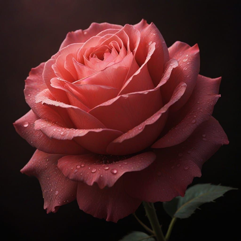 Ethereal Rose in Cinematic 35mm Film Style