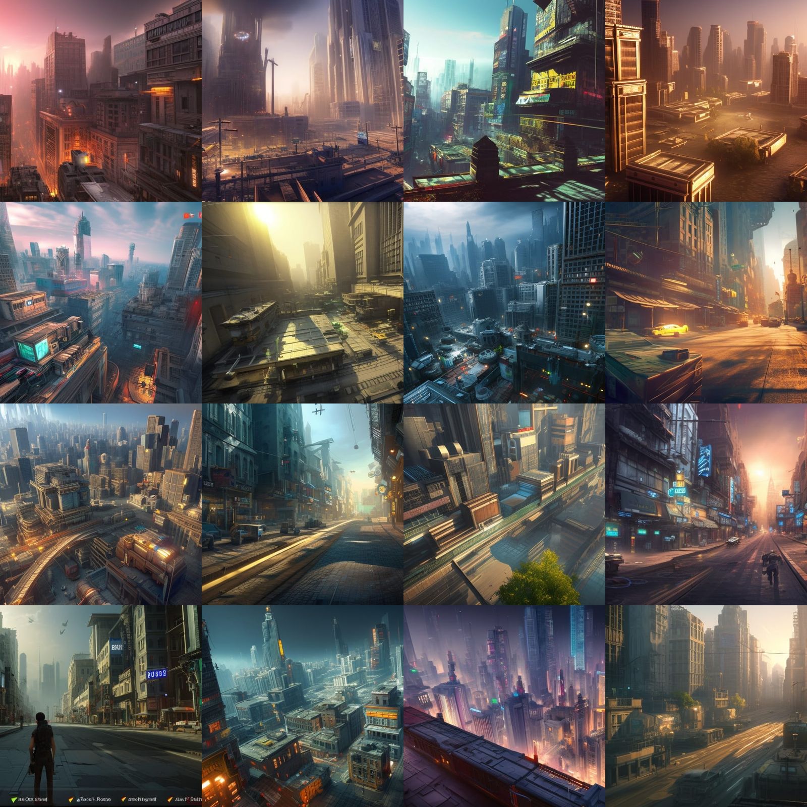 Cyberpunk Cityscape Built from Computer Motherboard