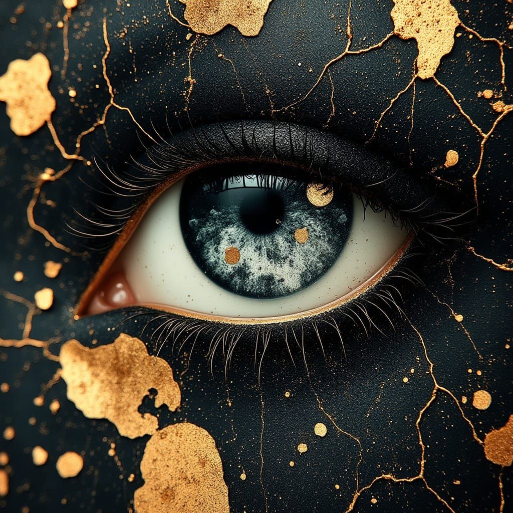 Mystical Bronze Eye in Gothic Natural Fantasy