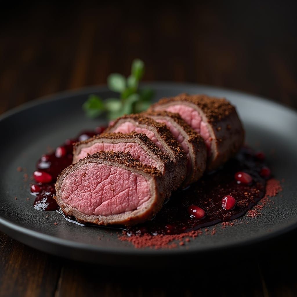 Lamb Medallions with Pomegranate Glaze