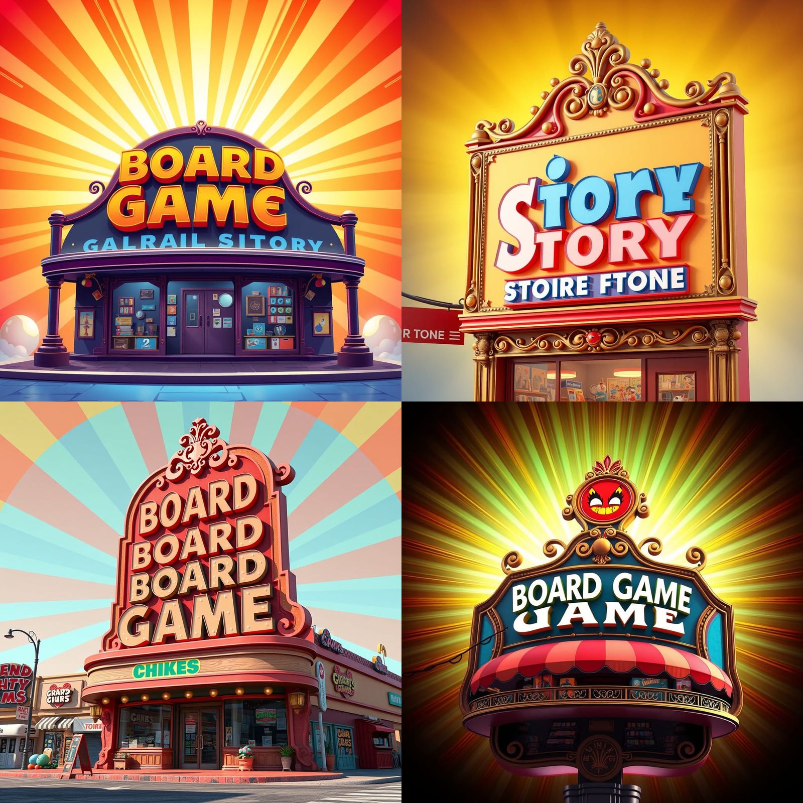 Colorful Cartoon Sign for Board Game Store