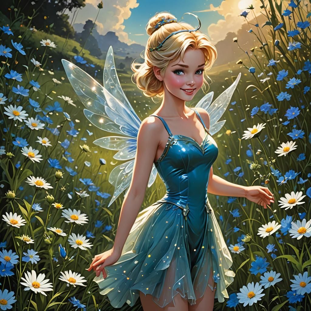 Tinkerbell in Nigella Field, Glitchcore Comic Art