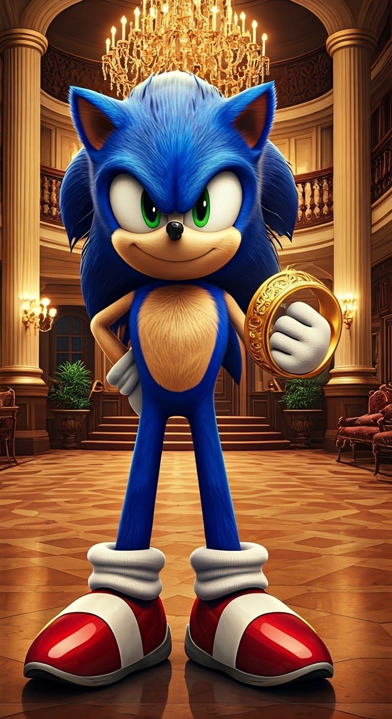 Luxury Mansion Scene with Sonic the Hedgehog in 4K