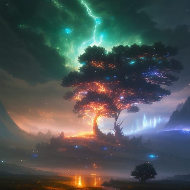 Tree of Storms in Anime Style