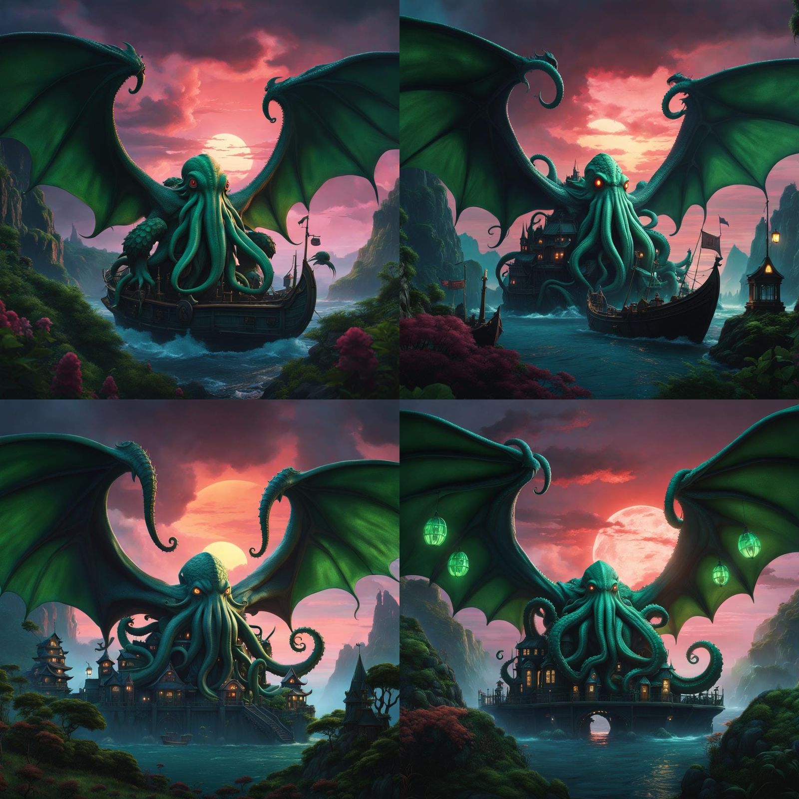 Cthulhu in Studio Ghibli Style