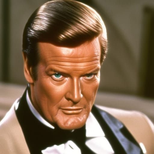 Roger Moore as James Bond 007 Digital Art