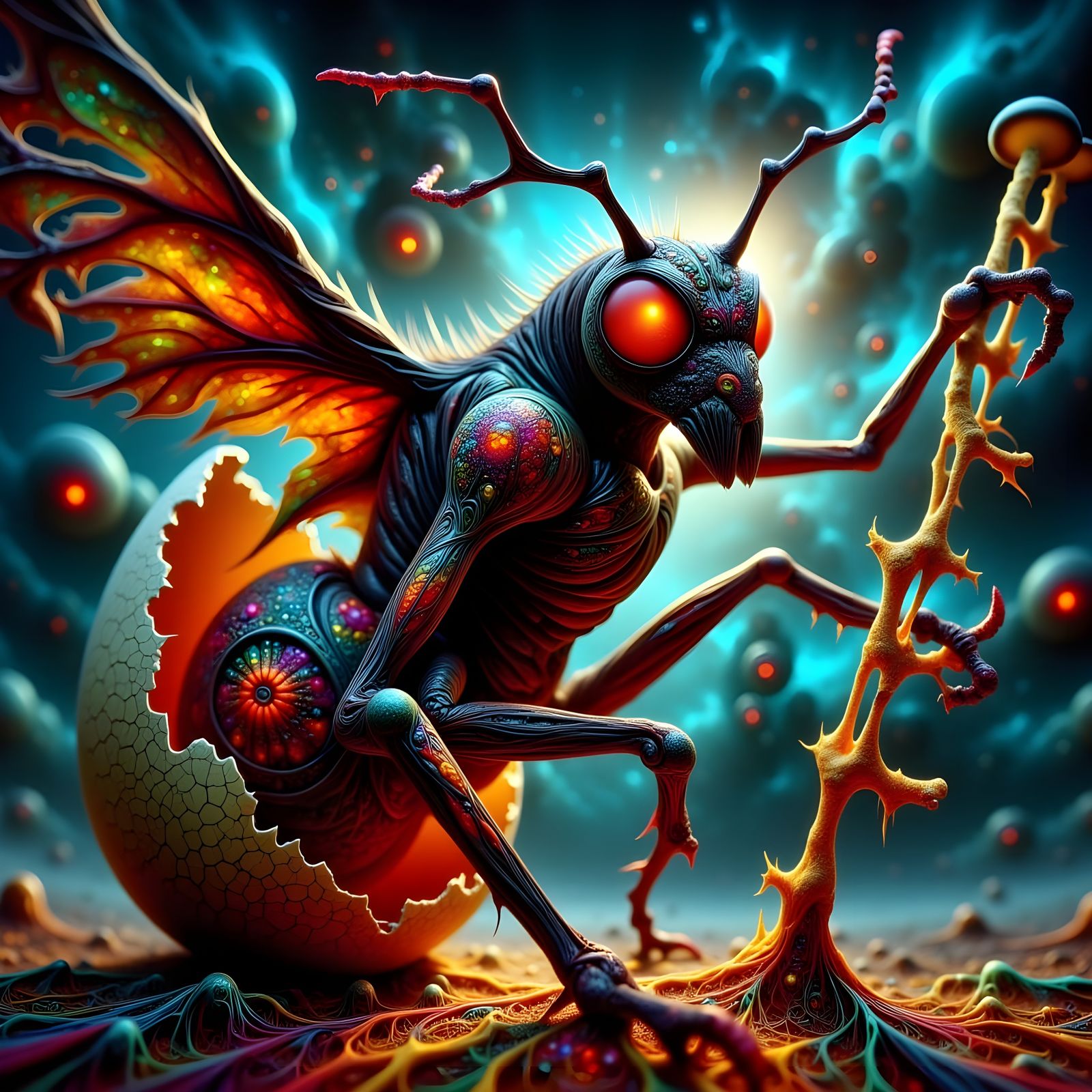 Muscular Fabric Ant with Tattoos and Jewelry