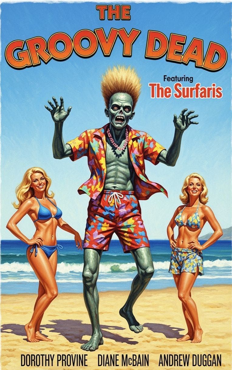 Groovy Dead Zombie Dances Watusi On Beach