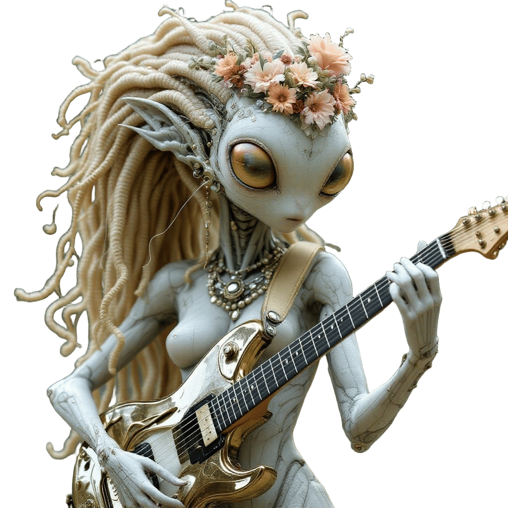 Sci-Fi Monster Plays Guitar in 3D