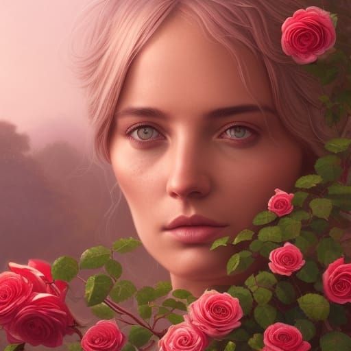 Detailed Roses and Garden at Dawn, Concept Art
