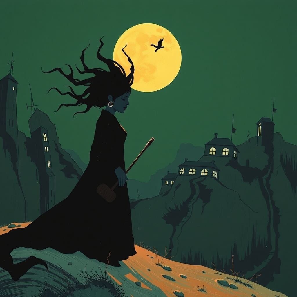 Sinister Landscape in Expressionist Style