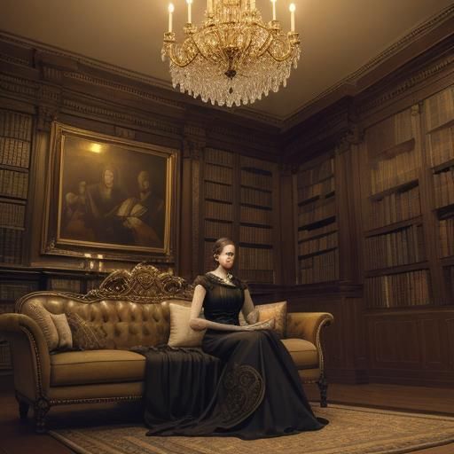 Baroque Portrait of Woman with Candelabra