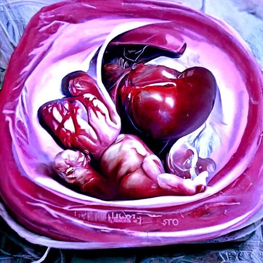 Controversial Abortion Debate as Oil Painting