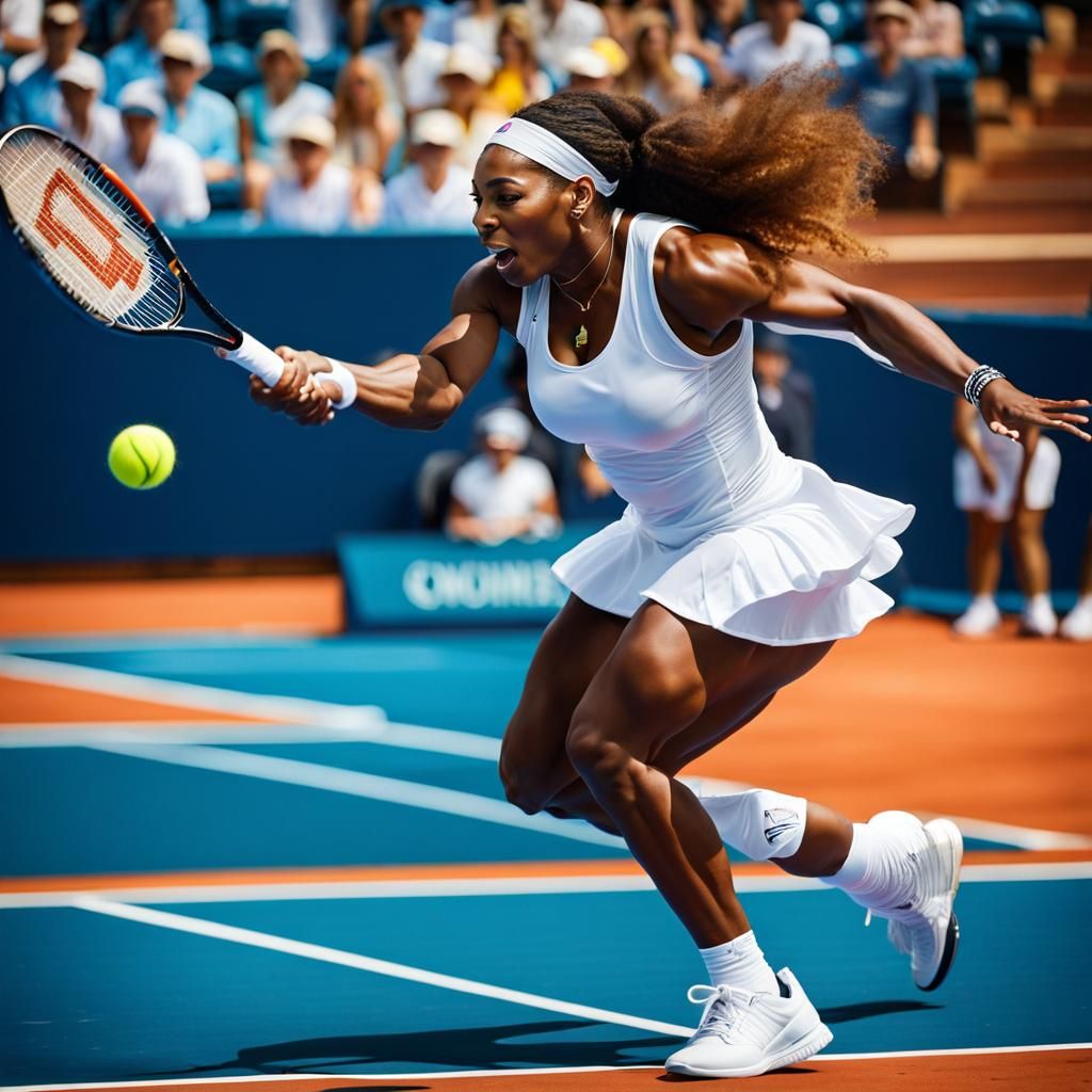 Serena Williams on Blue Clay Court
