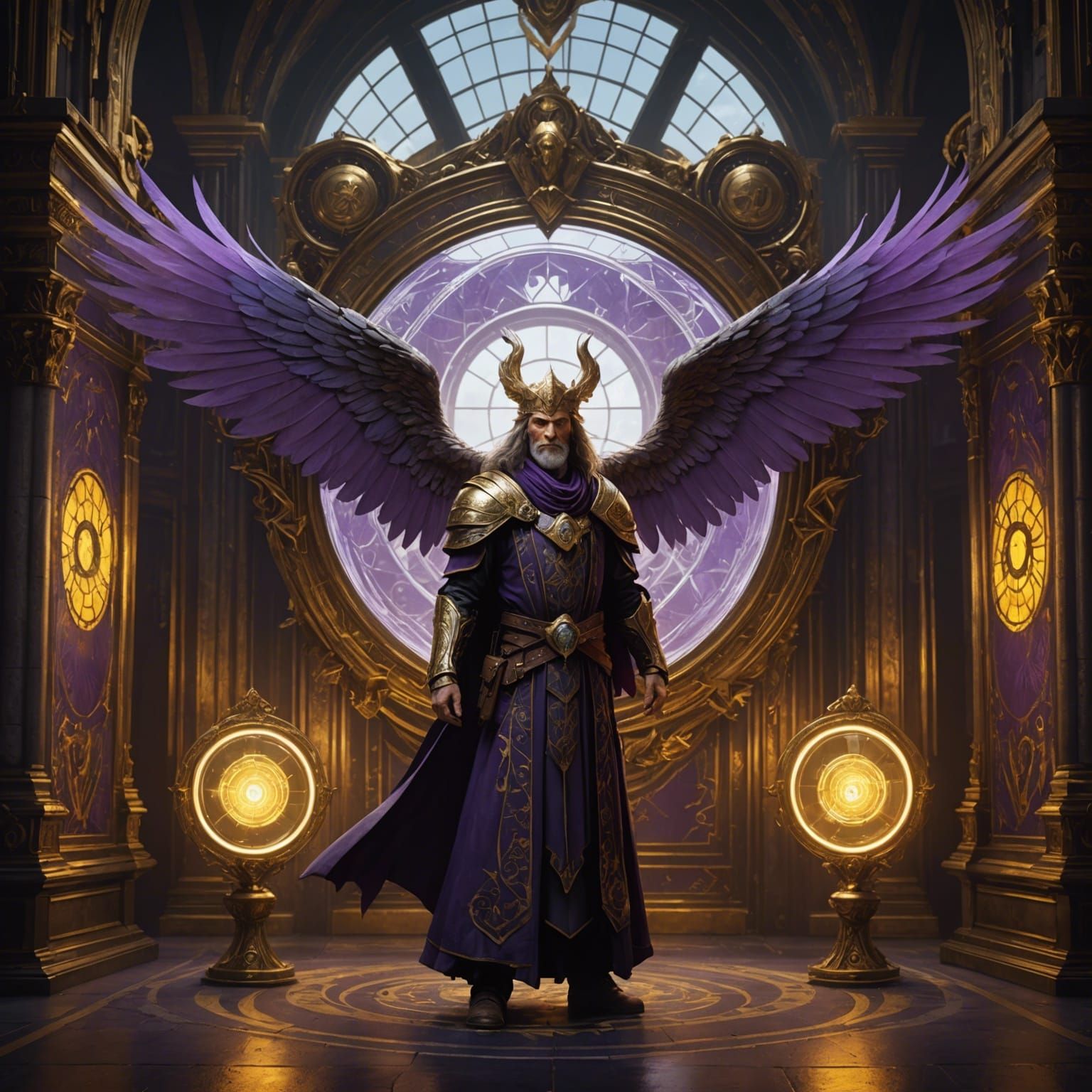 Wizard Shapeshifting into Griffin: Dark Fantasy Art