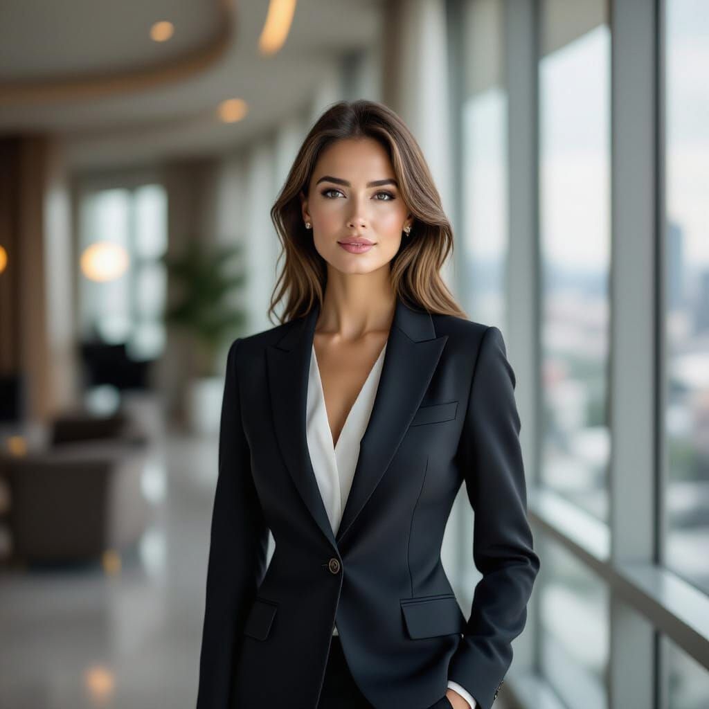 Elegant Businesswoman in Luxurious Office Setting