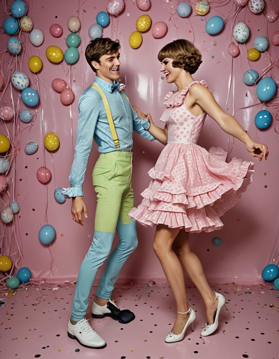 Crossdressing Teenagers Dance in Discotheque, Professional P...