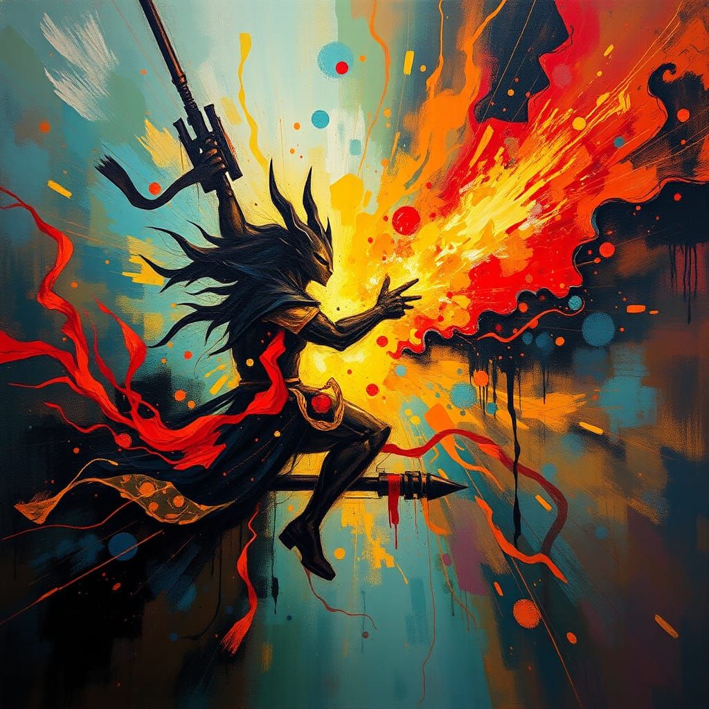 Abstract Art of Tormented Soul in Fighting