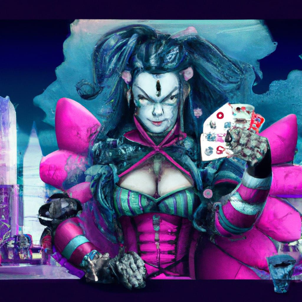 Ethereal Anime Villainess Dominates Dark Fantasy Cityscape