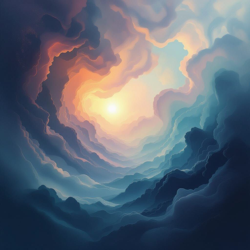 Surreal Dreamscape with Abstract Forms