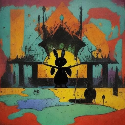 Surreal Abstract Bunny Rabbit in Fantasy Dreamscape